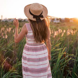 Gal Meets Glam Striped Fit and Flare Dress